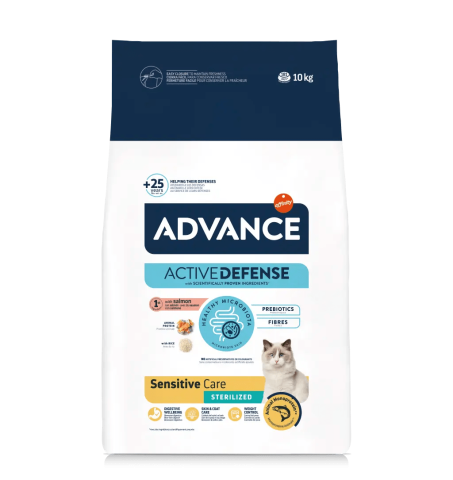 Hrană Uscată Pisici - advance-cat-sensitive-sterilizat-cu-somon-10kg