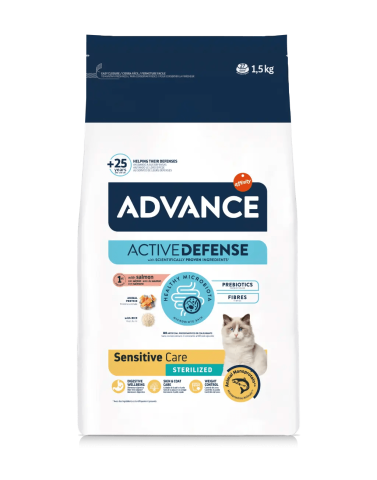 Hrană Uscată Pisici - advance-cat-sensitive-sterilizat-cu-somon-10kg
