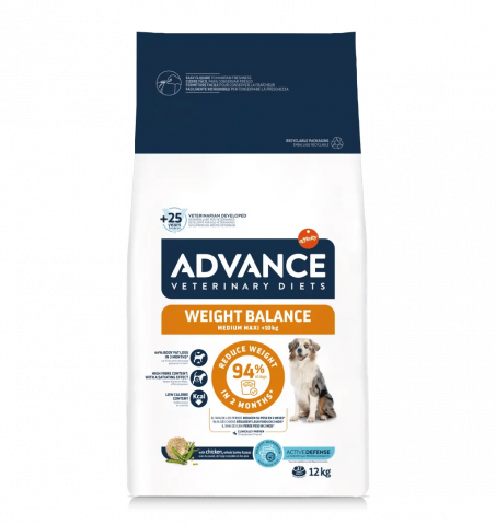 Diete Veterinare Caini - Advance Weight Balance Medium Maxi 12kg