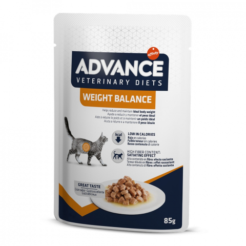 Diete Veterinare Pisici - Advance Weight Balance pisici plic 85g