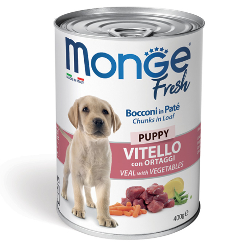 Hrana Umeda Caini - Conserva Monge Junior Cu Vita și Legume 400g - Hrană umedă pentru caini juniori