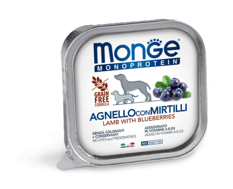 Hrana Umeda Caini - Monge Dog Monoprotein Miel cu Afine Pate 150g pentru câini adulți