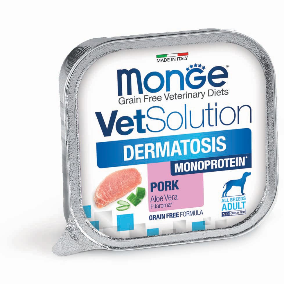 Hrana Umeda Caini - Monge Dog VetSolution Dermatosis Pate 150g pentru câini cu probleme dermatologice