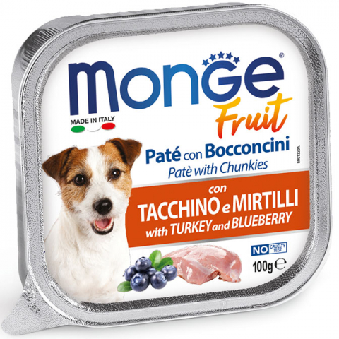 Hrana Umeda Caini - MONGE PATE CU CURCAN și AFINE 100g