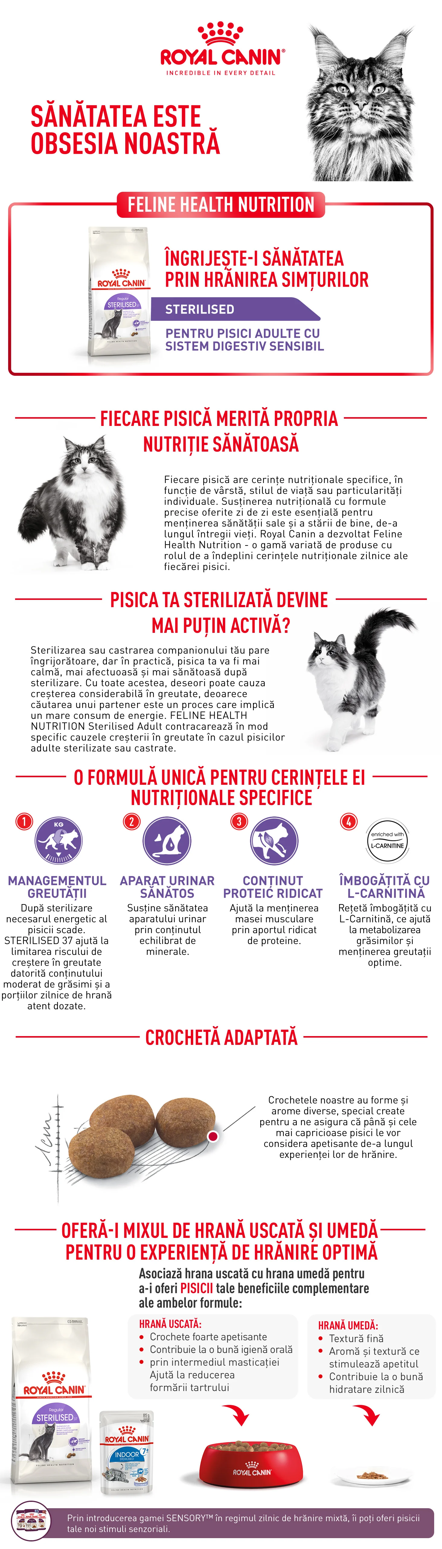 Beneficii Royal Canin Sterilised Pisici 10+2kg