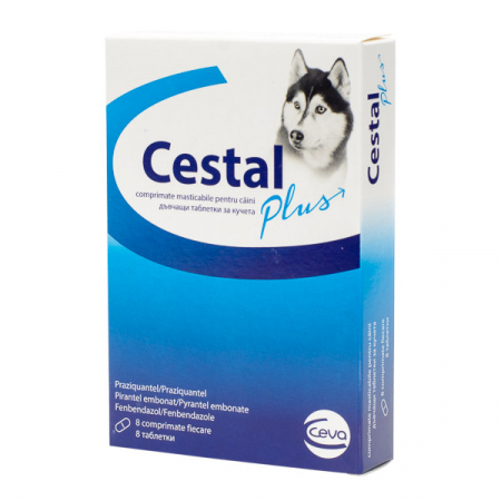 Antiparazitare - Antiparazitar intern pentru Caini, Cestal Dog Plus Chew Flavour, 4 tableta