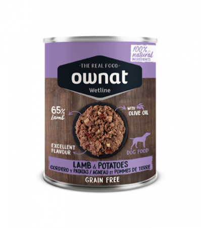 Hrană umedă - CONSERVA CAINE OWNAT MIEL & CARTOF  395 G