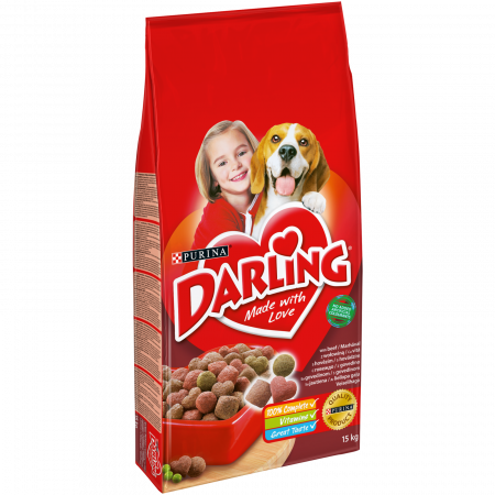 Hrană uscată - Hrana uscata pentru caini Purina Darling Adult, Vita, pui si legume, 15kg