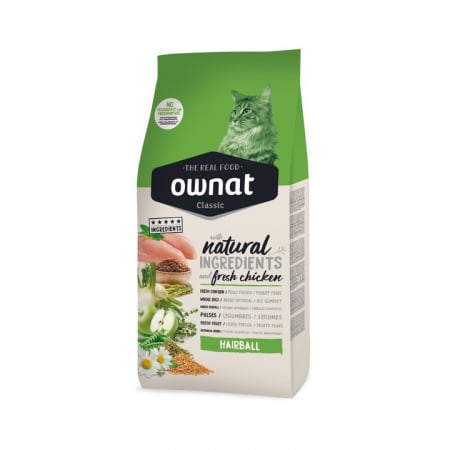 Hrană uscată - OWNAT CLASSIC HAIRBALL 4 KG
