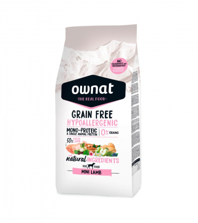 Diete veterinare - OWNAT GRAIN FREE HYPOALLERGENIC MINI MIEL 3 KG