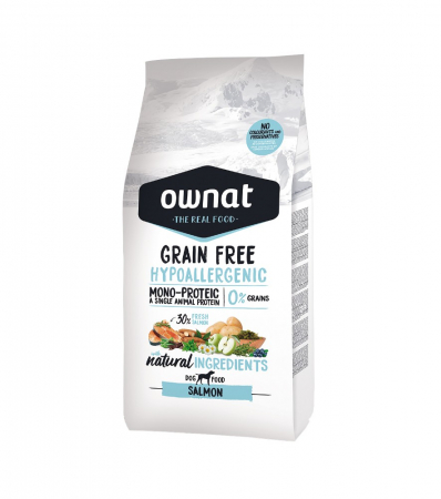 Diete veterinare - OWNAT GRAIN FREE HYPOALLERGENIC SOMON  12 KG