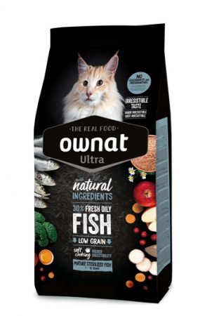 Hrană uscată - OWNAT ULTRA MATURE STERILIZED FISH 3KG