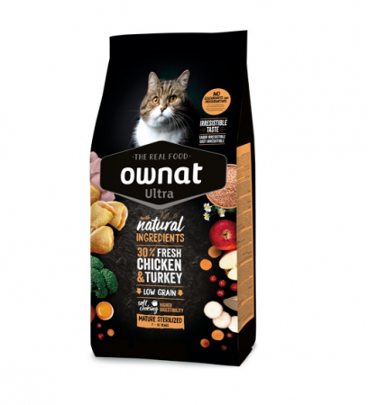 Hrană uscată - OWNAT ULTRA MATURE STERILIZED PUI/CURCAN 3KG