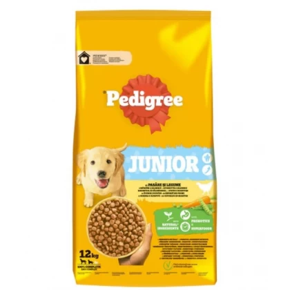 Hrană uscată - Pedigree Catei Junior cu Pui si Legume, 12 kg