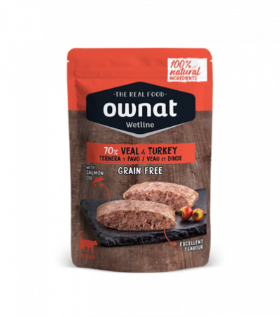 Hrană umedă - PLICULEȚ  OWNAT VITEL & CURCAN 85 G