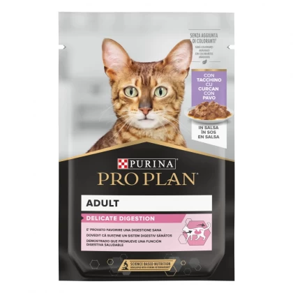 Hrană umedă - Pro Plan Delicate Nutrisavour cu Curcan, 85 g