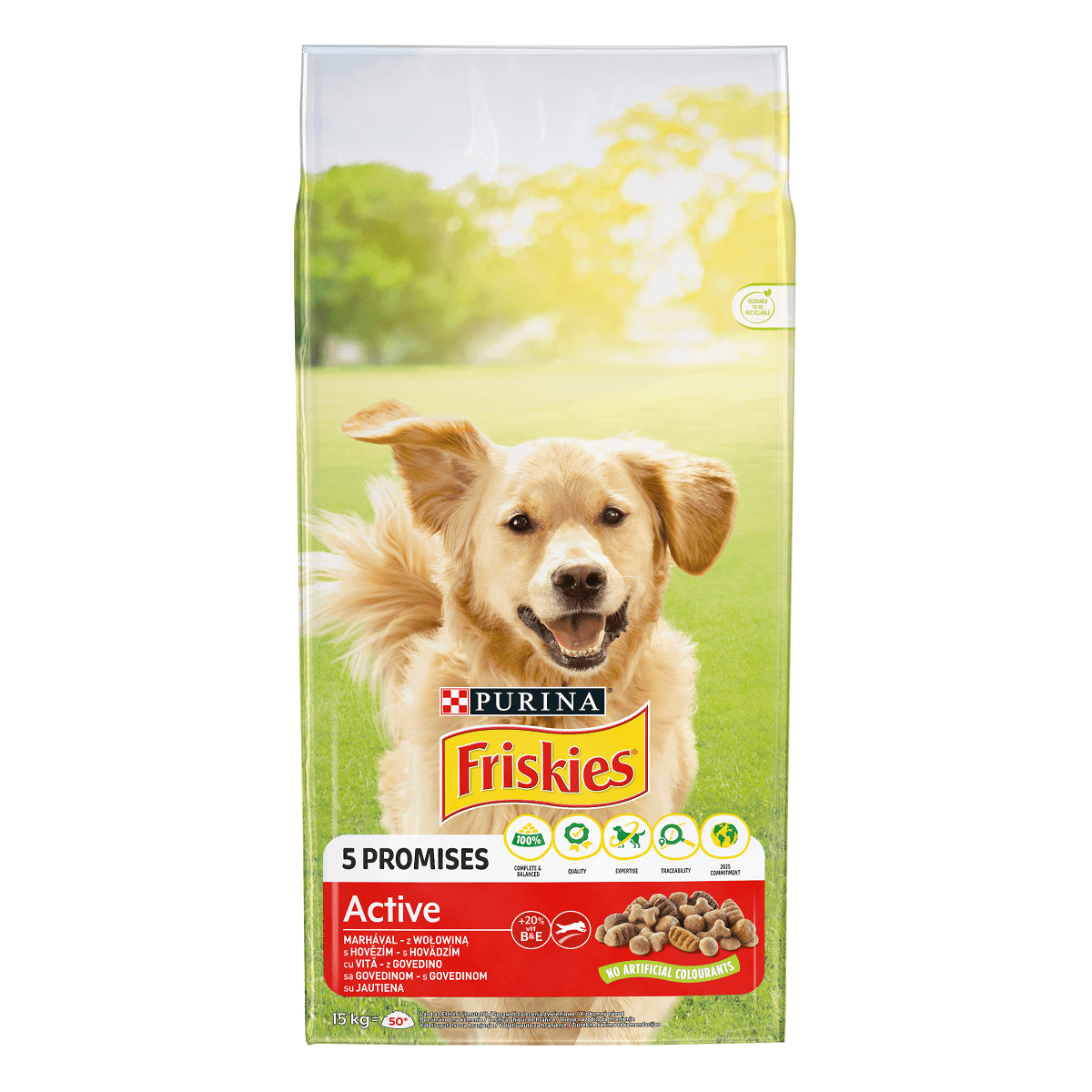 Hrană uscată - Purina Friskies Adult Active, Vita, 15kg