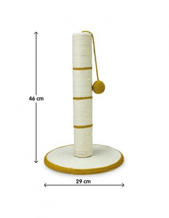 ACCESORII PISICI - SISAL ALB/AURIU CU MINGE 4336