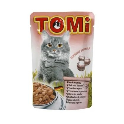 Hrană umedă - Tomi Cat cu Vitel si Curcan, 100 g