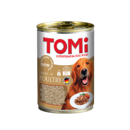 Hrană umedă - Tomi Dog cu 3 Feluri de Pasare, 400 g