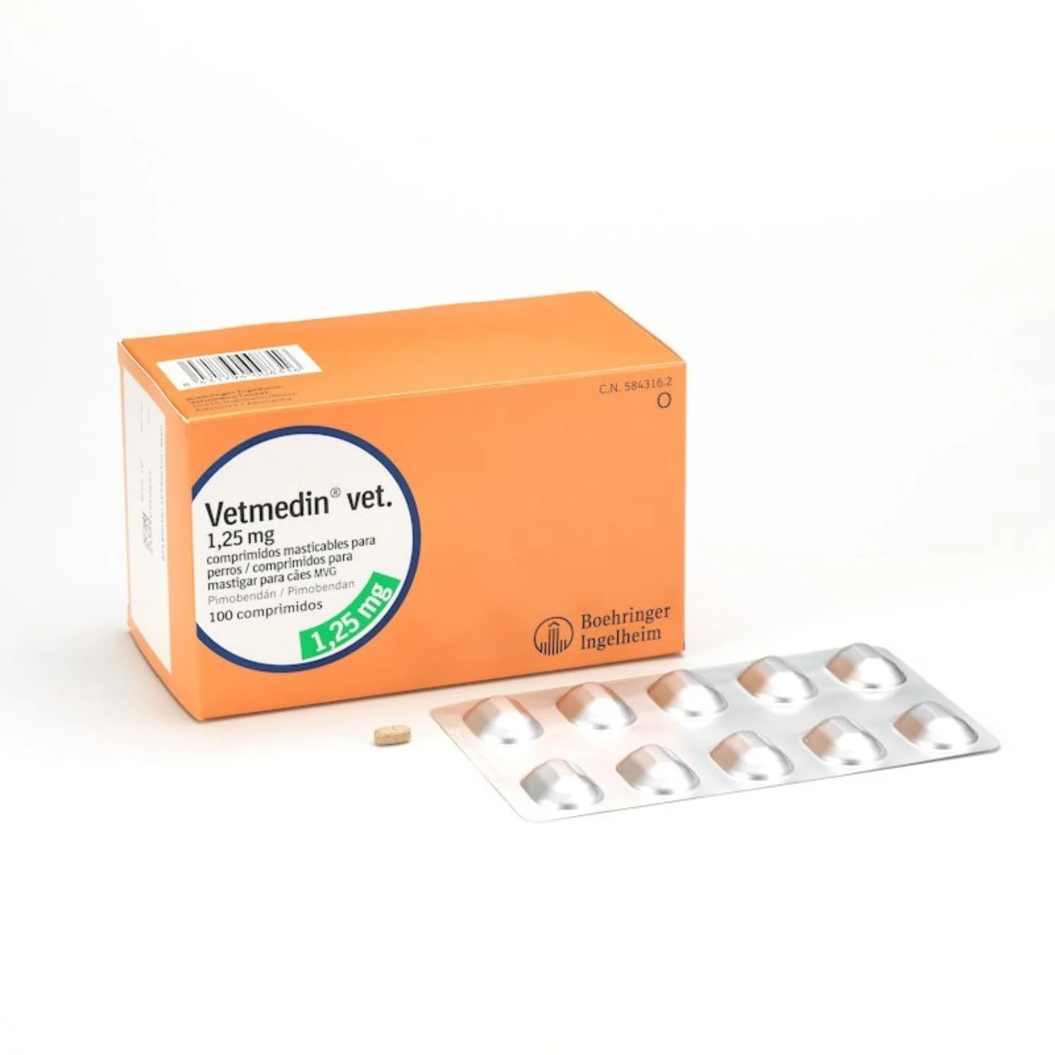 Afectiuni cardiologice - VETMEDIN 1.25 MG - 100 TABLETE MASTICABILE