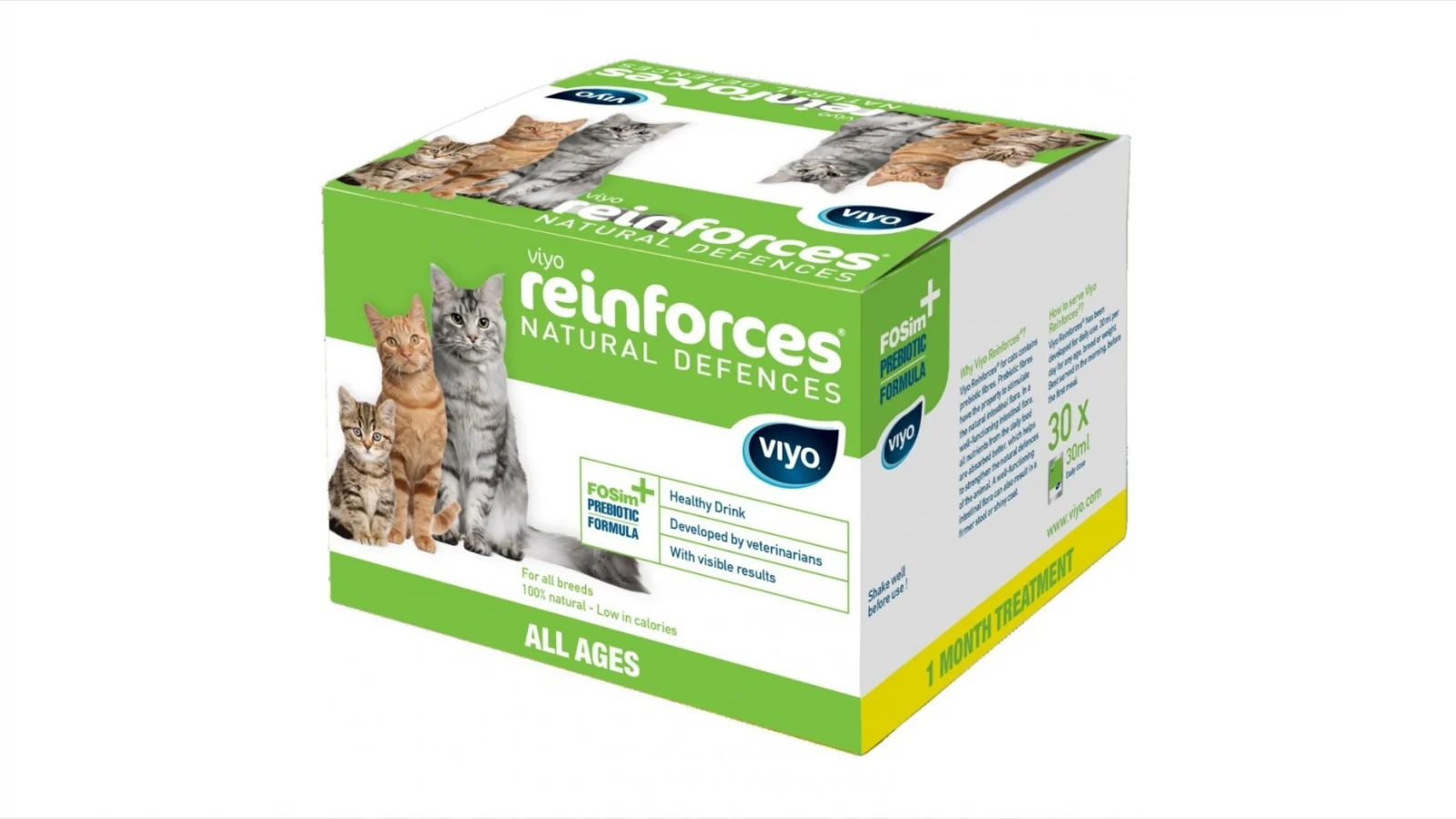 Afectiuni digestive - Viyo Reinforces for Cats All Ages, 7 x 30 ml