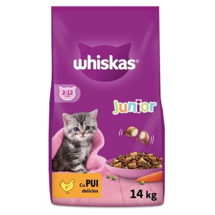 Hrană uscată - Whiskas Junior cu Pui, 14 kg