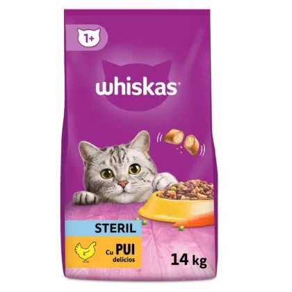 Hrană uscată - Whiskas Pentru Pisici Sterilzate cu Pui, 14 kg