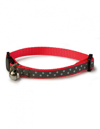 ACCESORII PISICI - ZGARDA PISICA ROSIE REFLECTORIZANTA 17591
