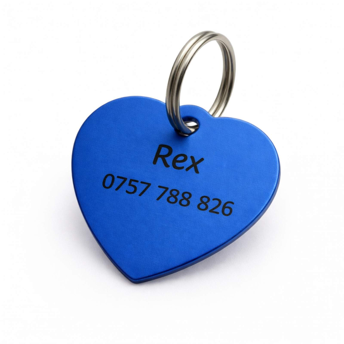 Medalion Personalizat pentru Câini și Pisici – Formă de Inimă, Aluminiu Portocaliu [5]