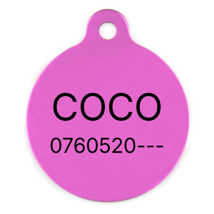 Medalion Personalizat pentru Câini și Pisici – Rotund, 25 mm, Aluminiu Albastru [2]