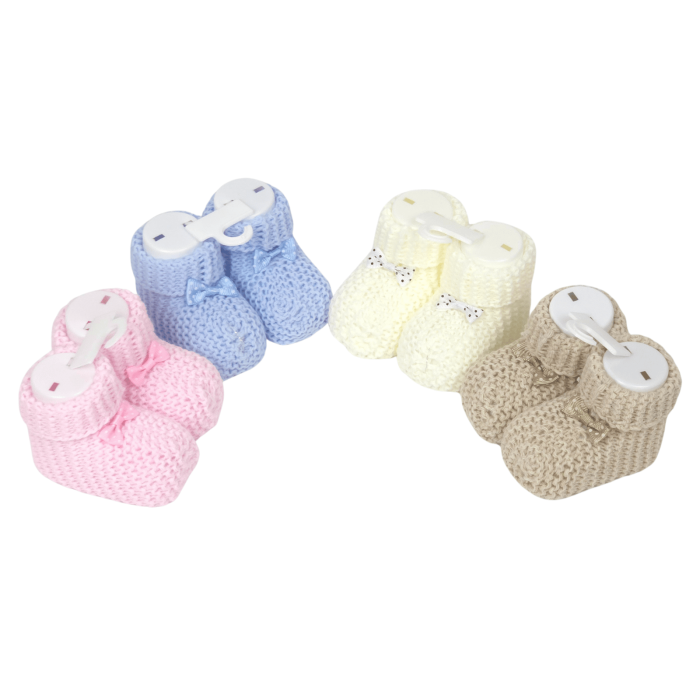 Boțosei bebe din tricot unisex – albastru, alb, bej, roz [2]