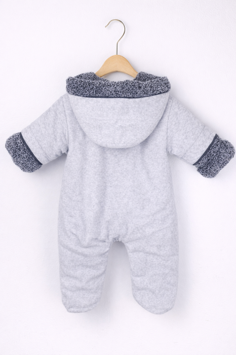 Combinezon bebe de iarnă pufos, gri – 0–9 luni | Petino [2]
