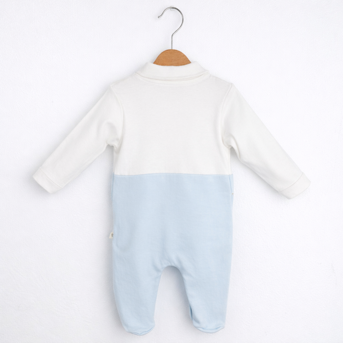 Salopetă băieți din bumbac – albastru deschis, 0–6 luni [2]