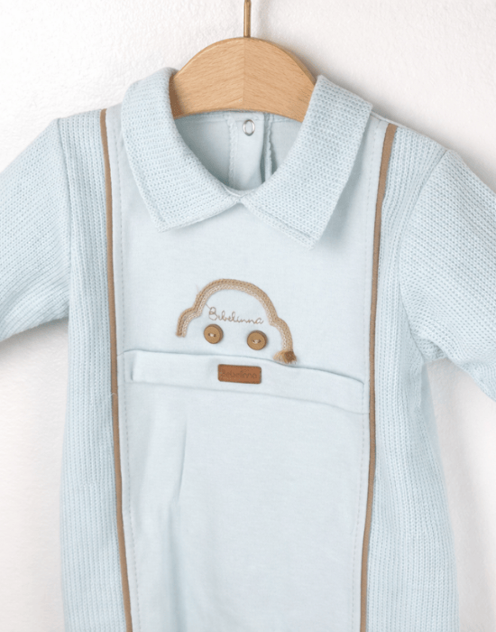 Salopetă bebe băieți albastră din bumbac 100% [2]