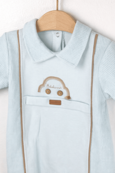 Salopetă bebe băieți albastră din bumbac 100% [2]