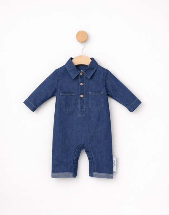 Salopetă de blug pentru băieți cu guler | 0–9 luni [2]
