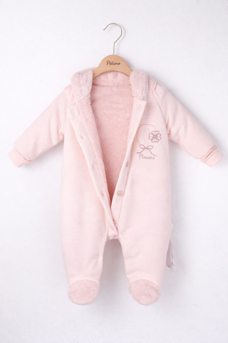 Salopetă groasă roz pentru fetițe cu interior pufos pentru exterior [3]