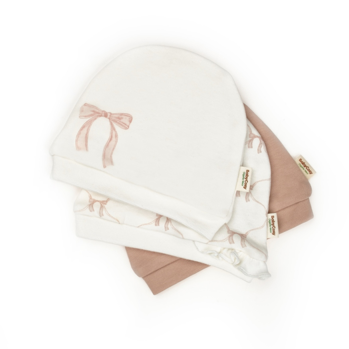 Set 3 Caciulite pentru fetite 100% Bumbac - 0-3 Luni [5]