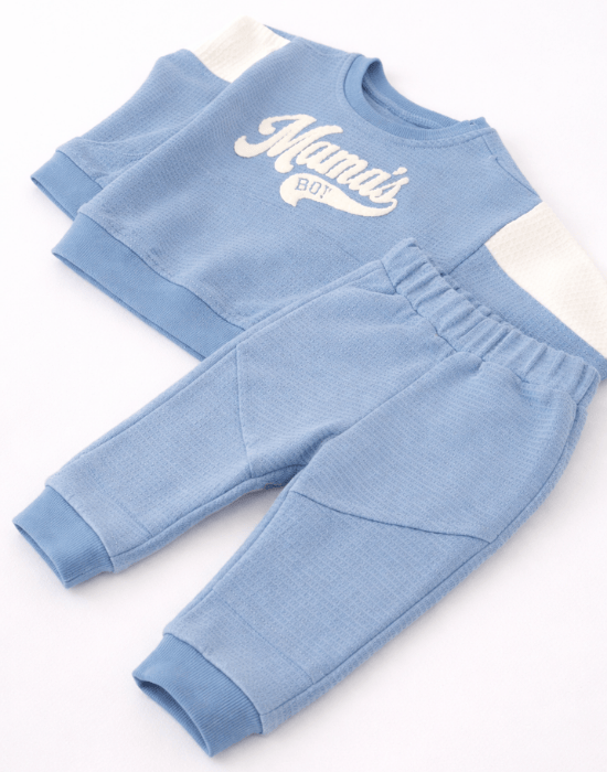 Set băieți 2 piese albastru cu bluză și pantaloni | 6–24 luni [2]