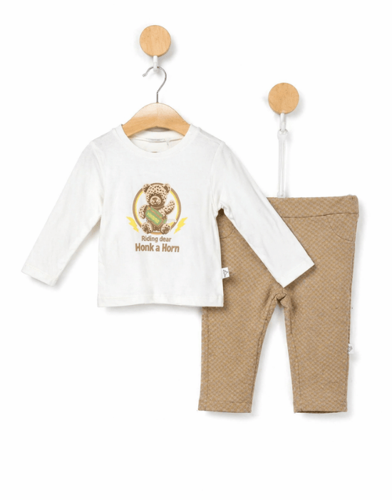 Set băieți 3 piese bej cu jachetă și pantalon | 6–18 luni [3]