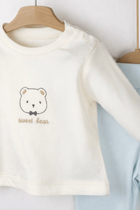 Set băieți 3 piese albastru din bumbac 100% cu vestă [3]