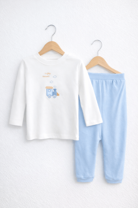 Set băieți din bumbac 100% cu urs – jachetă, bluză și pantaloni [3]