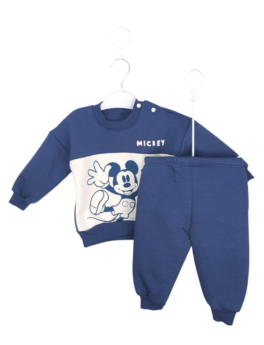 Set băieți bumbac 100% cu bluză și pantaloni, Mickey – 3–12 luni [2]