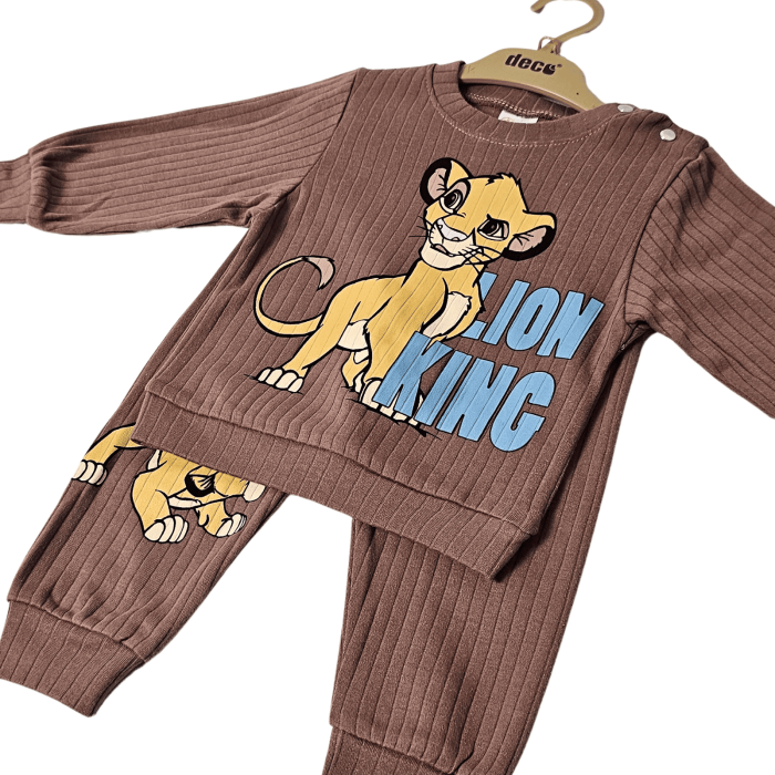 Set bebe unisex cu bluză și pantaloni – imprimeu leu [4]