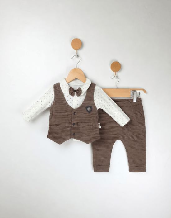 Set elegant băieți cu papion și vestă | 0–12 luni [2]