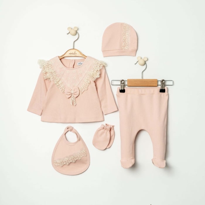 Set Nou-Născut Fetiță 5 Piese Roz (0-6 Luni) [1]