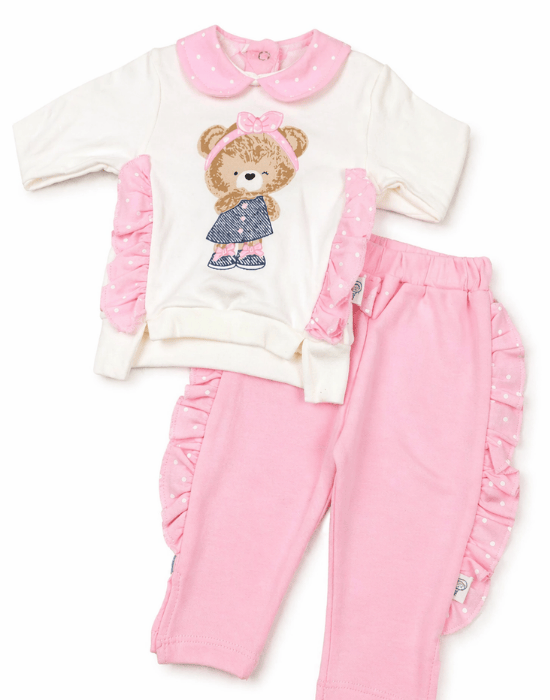 Set fetițe 2 piese alb și roz | 6–18 luni [3]