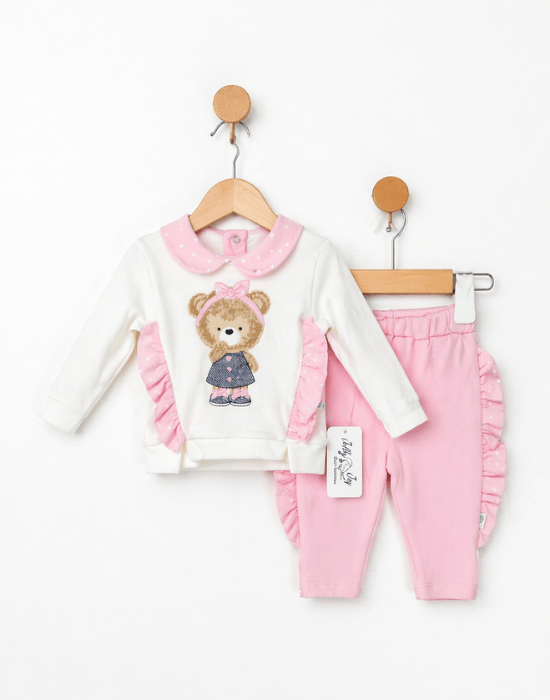Set fetițe 2 piese alb și roz | 6–18 luni [2]