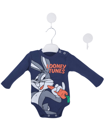 12 - 24 luni - Body pentru băieți din bumbac 100% albastru închis cu imprimeu Bugs Bunny